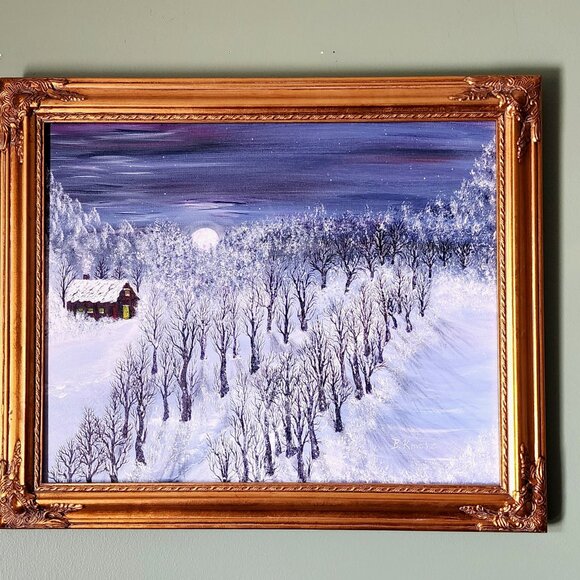 Winter Landscape Framed Painting